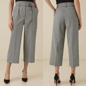 Reiss Mollie Belted Culottes Houndstooth Pants